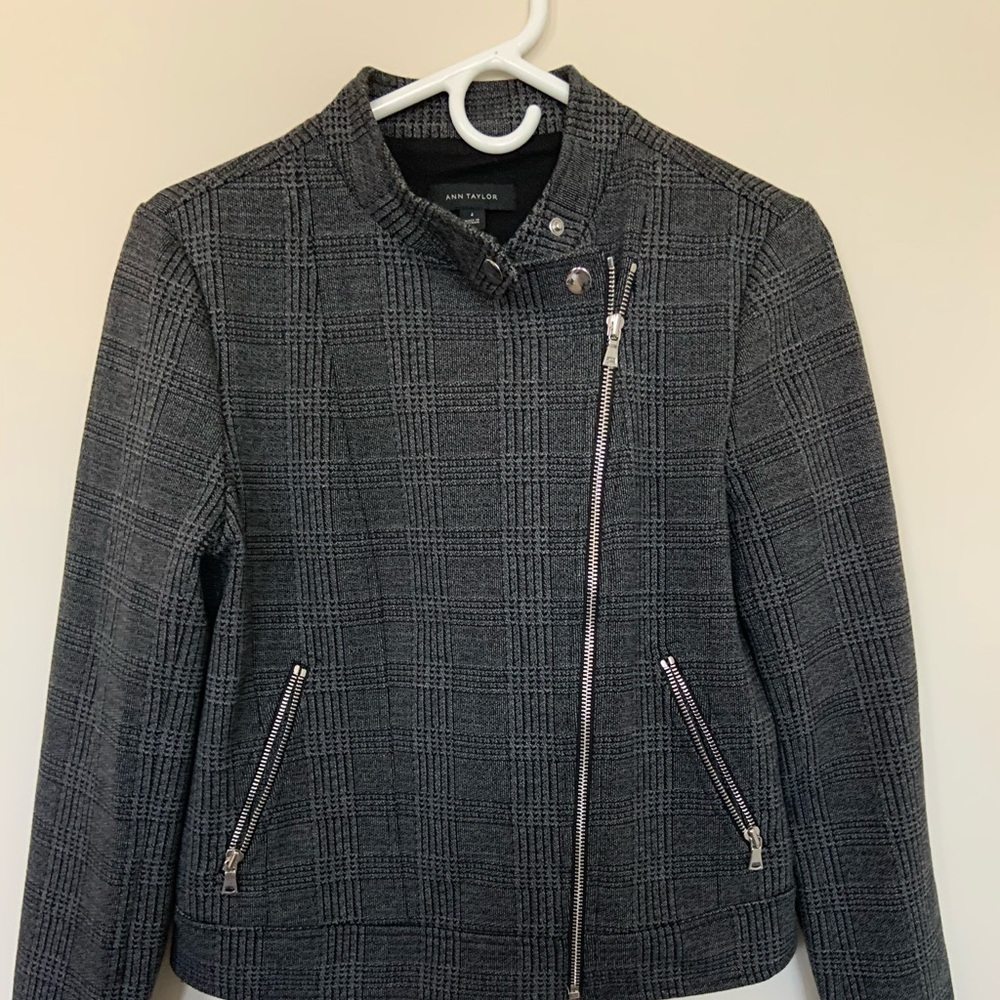 Plaid moto jacket